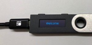 Welcome screen on Ledger Nano S