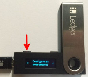 Configure as new device in Ledger Nano S