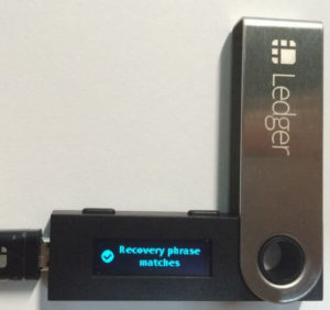 Recovery phrase matches in Ledger Nano S