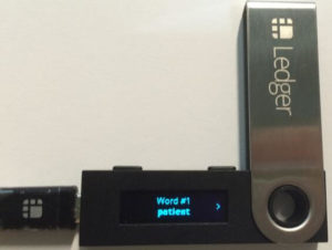 Record your recovery phrase on Ledger Nano S