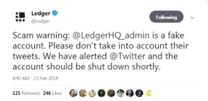 Fake Ledger support on Twitter