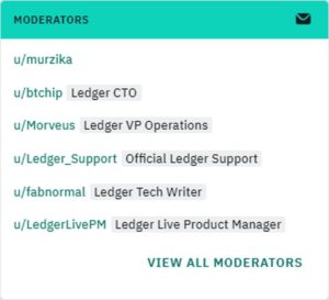 Reddit Ledger moderators