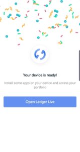 Congratulations you have just set up your watch only wallet on Ledger successfully!