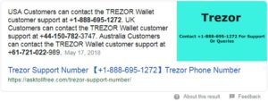 Fake Trezor phone support
