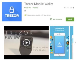Fake Trezor wallet in Google Play store
