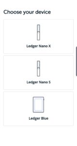 Select relevant wallet in Ledger app