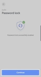 Set up password in Ledger app